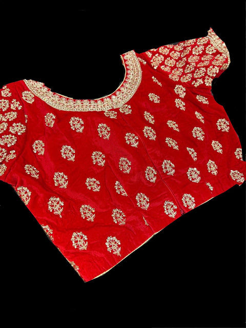 (Video attached) Dark Red colour velvet based lehnga with heavy handwork with stones & embroidery work fully heavy flared beautiful designer Readymade Bridal lehnga with very heavy embroidered netting dupatta with kamarbelt SIZE 42(UPTO 44)
