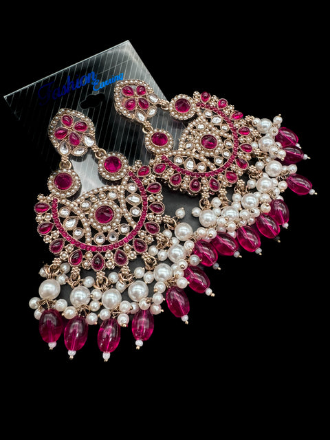 Kundan & pearl work stylish earrings