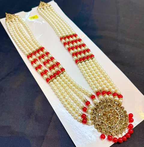 Pearls beautiful mala for groom sherwani
