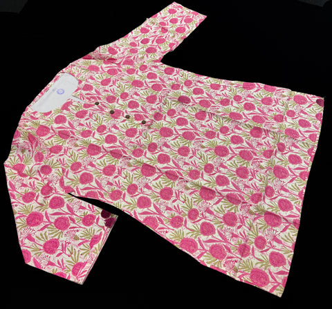 Pure Cotton based Printed short Kurti for girls /Ladies (Size 38 - length 28 inches, Size 42 ,46, 48 length -31 inches)