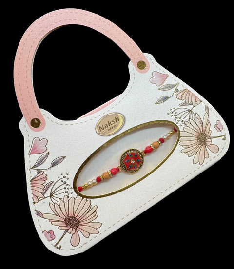 Meenakari work Beautiful Stone Work Rakhi in nice pack