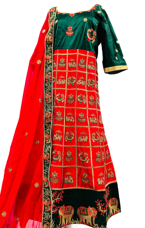 Full of embroidery work silk based heavy embroidery work kameez and netting based stone work with embroidery border work Dupatta