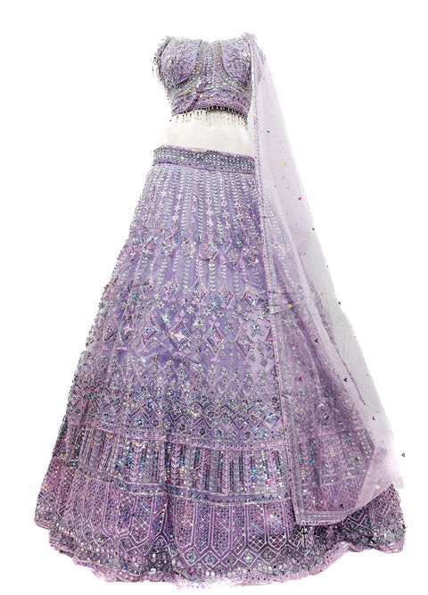Mirror with stone work heavy hand work designer blouse with heavy mirror work multiflared lehnga & Dupatta