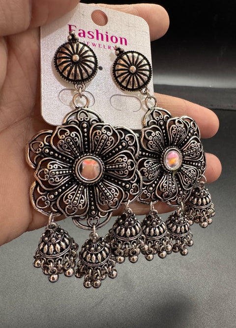 Beautiful oxidised long earrings