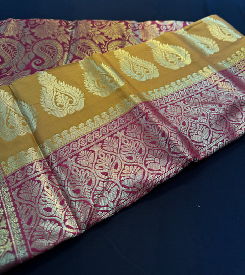 Art Silk Sarees with contrast Pallu and Blouse