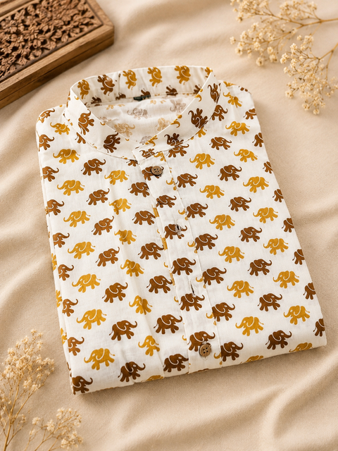 Pure cotton based Men’s Printed kurti (sizes mentioned in inches ,not according to the label on Kurti)size 46 kurti- Length 40 inches and size 48 -length 42 inches ) Kurti only. Pants not included.