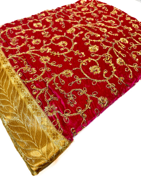 Velvet Based heavy Embroidery Work with sequined design work Rumala Sahib Double Set With Palkan