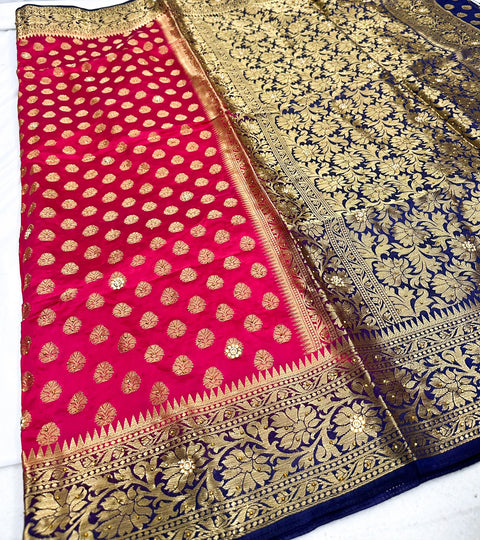 ART SILK SAREE WITH BEAUTIFUL STONE WORK WITH CONTRAST PALLU AND BLOUSE