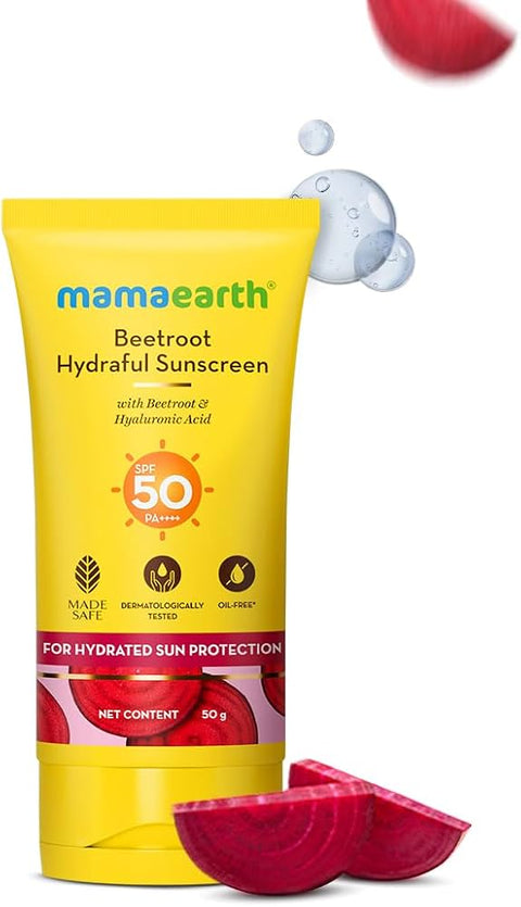 Hydraful Beetroot Sunscreen by Mamaearth 50gm