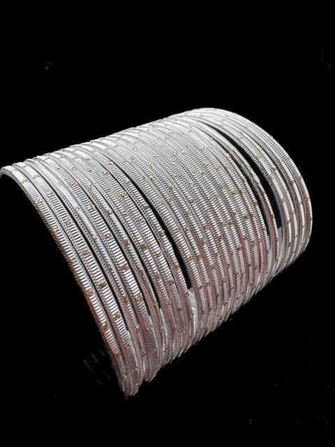 Golden Shimmer dotted metal bangles 2 dozen in 1 Set