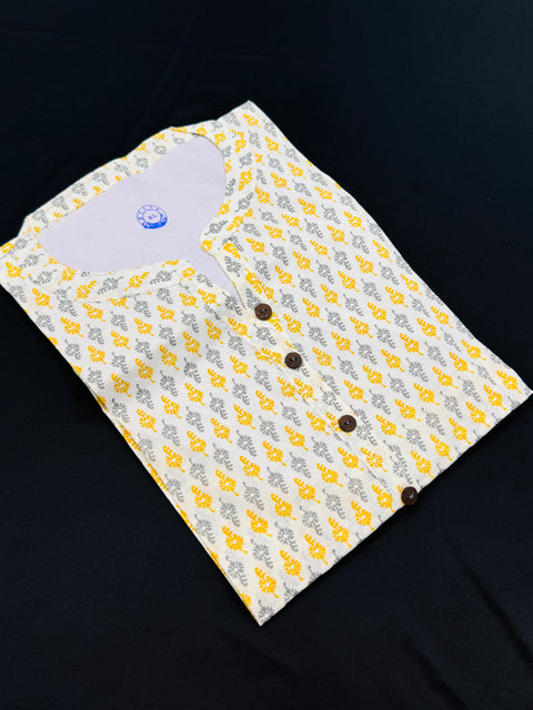 Pure Cotton based Printed short Kurti for girls /Ladies (Size 38 - length 28 inches, Size 42 ,46, 48 length -31 inches)sleeves 17 inch