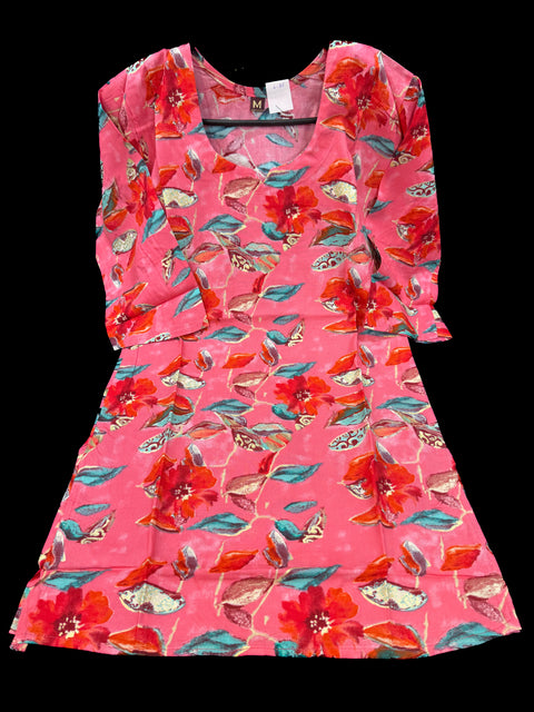 Pink color Very very soft Pure Rayon based printed kurti