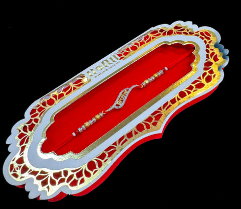 AD stone Beautiful Stone Work Rakhi in nice pack gift card