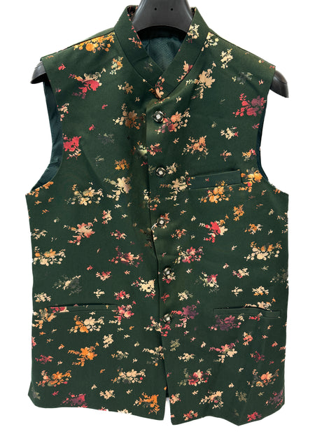 Green color Men’s Waistcoat/kurta Jacket
