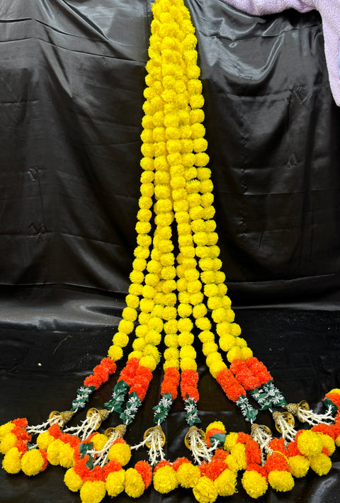 (Price per string)Indian Marigold Flower Artificial Decorative Marigold Flower Garland Strings for festivals /Wedding Party Decoration