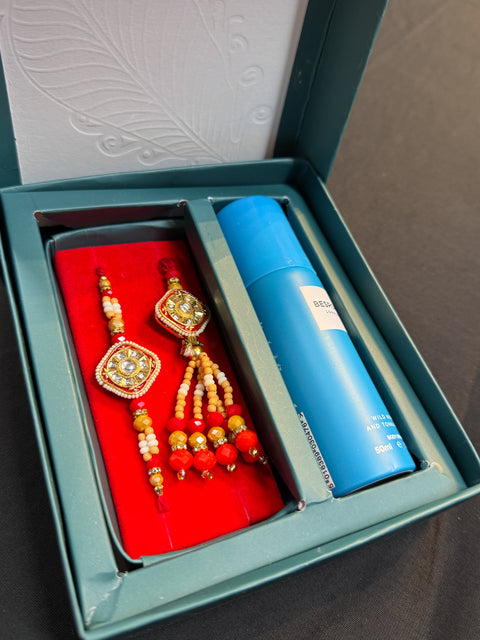 Bhai Rakhi & Dhaaga with Perfumed deodorants gift pack