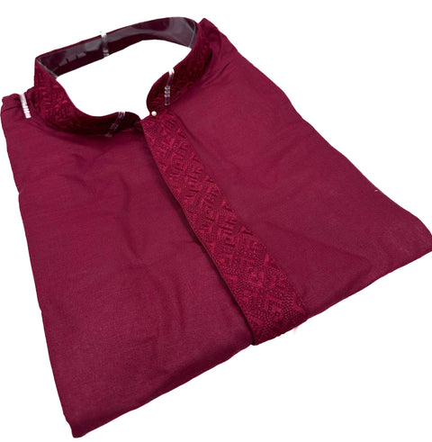 Pure cotton based Plain kurta with white pajama Set