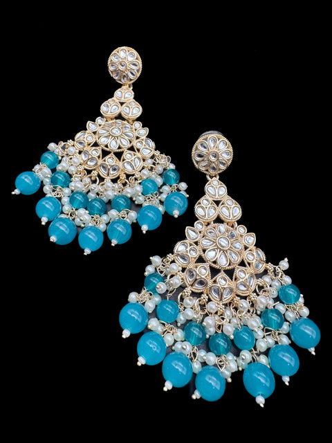 Kundan with beautiful pearls heavy look Earrings with lite weight