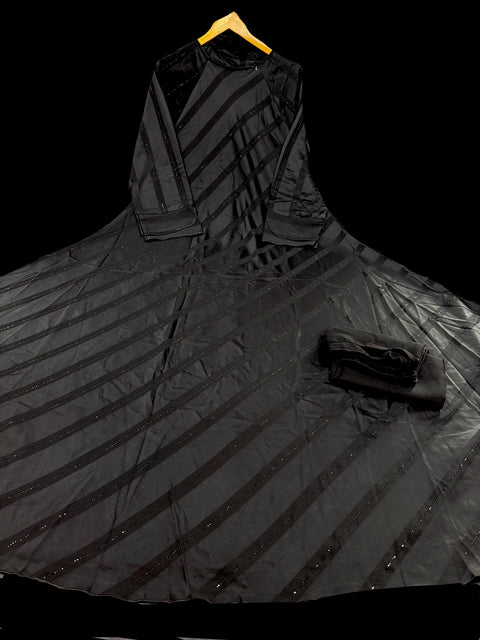 Beautiful and very Soft georgette based handwork Abaya (Chest 46-48 inches and length approximately 56 inches)with Hijaab (scarf)