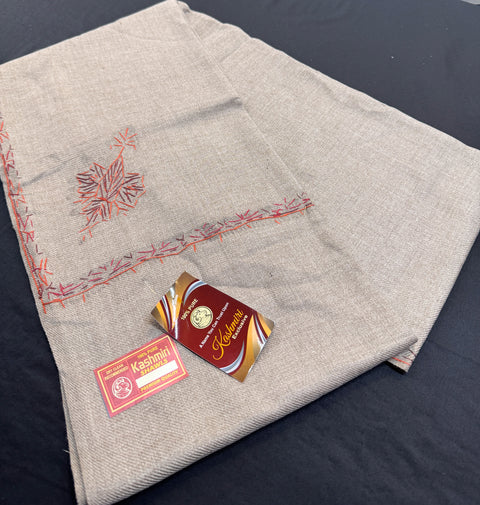 Dusky color Women's Plain Pure woolen Kashmiri Shawl