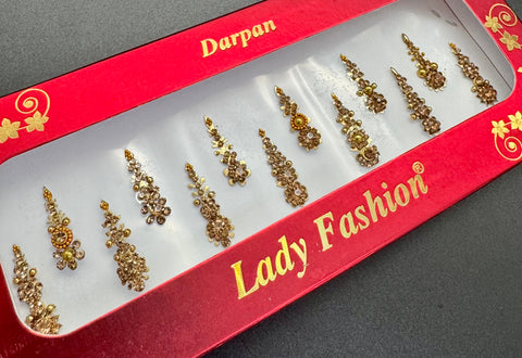 Golden stone Bindi with beautiful Stone work