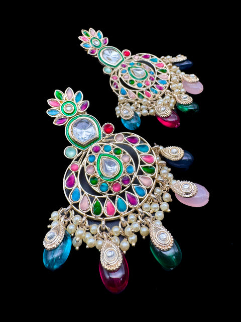 Beautiful pearls with kundan work earrings