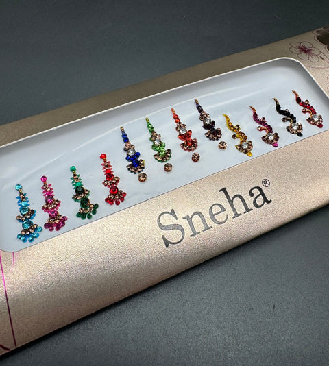 Multicolour Bindi with beautiful Stone work