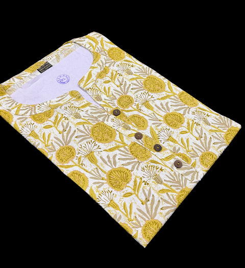 Pure Cotton based Printed short Kurti for girls /Ladies (Size 38 - length 28 inches, Size 42 ,46, 48 length -31 inches)