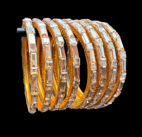 Shiny Crystal stones beautiful bangles for kids (8 bangles in one pack ) add  with plain bangles to make bangles set