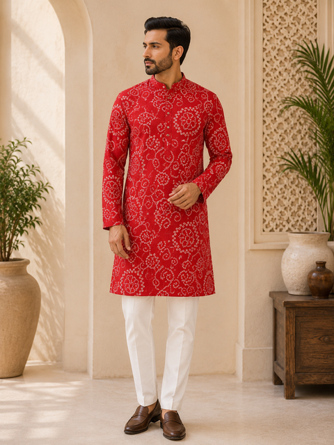 Pure cotton based Men’s Printed kurti (sizes mentioned in inches ,not according to the label on Kurti)size 44 kurti- Length 40 inches and size 46-length 42 inches ) Kurti only. Pants not included.