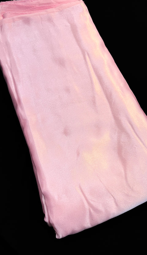 Baby Pink colour Japanese Satin Silk beautiful soft fabric(Per meter) 112cm width