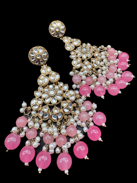 Kundan with beautiful pearls heavy look Earrings with lite weight