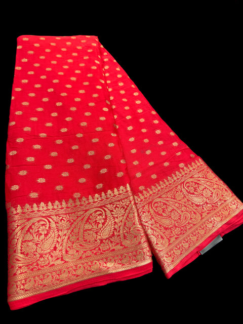 Pure chiffon based Beautiful zari work Banarasi look Saree