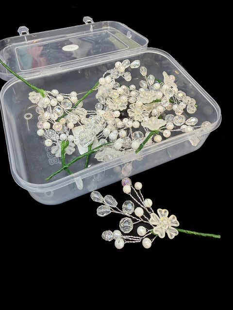 Pack of Beautiful pearls flower hair jura Pin (12 in each pack) Price per pack