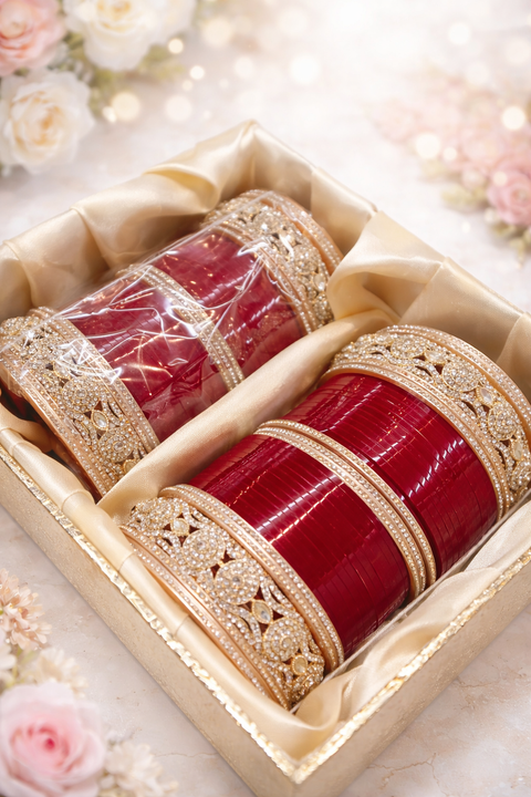 Plus size Beautiful traditional look stone work Bridal Chura