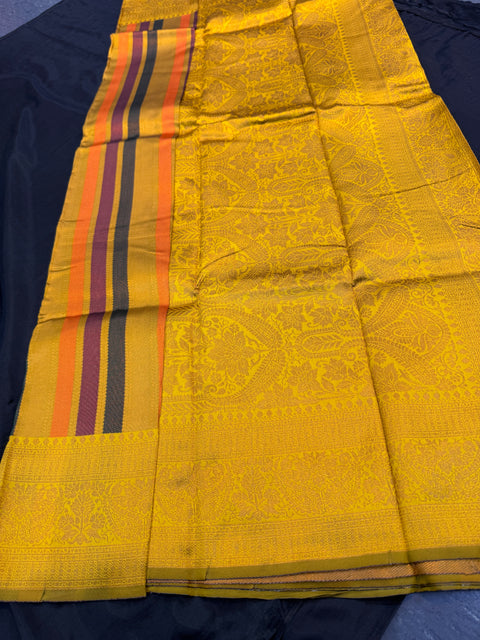 Soft Silk Saree with contrast beautiful pallu , border and blouse