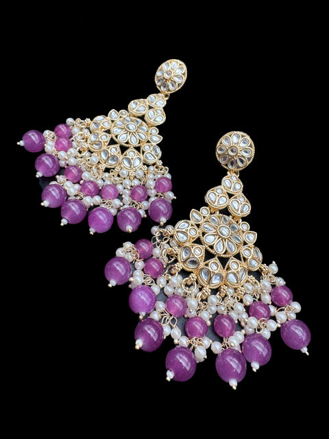 Kundan with beautiful pearls heavy look Earrings with lite weight