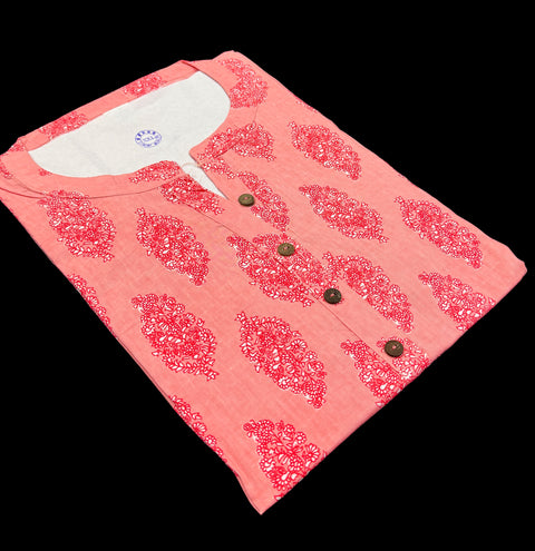 Pure Cotton based Printed short Kurti for girls /Ladies (Size 38 - length 28 inches, Size 42 ,46, 48 length -31 inches)sleeves 17 inch