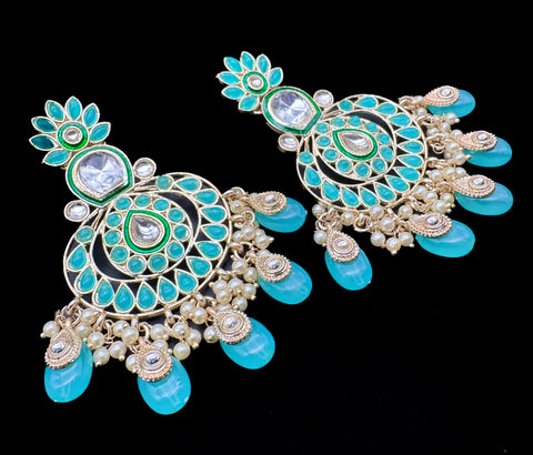 Beautiful pearls with kundan work earrings
