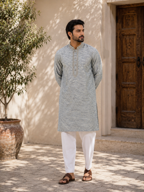 Plus size soft cotton kurta with pajama pants (slight variation in color and design is possible )