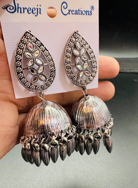 Beautiful oxidised long jhumka