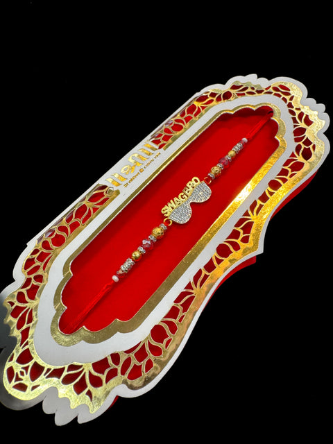 AD stone Beautiful Stone Work Rakhi in nice pack gift card