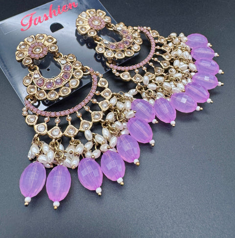 Beautiful Kundan & Pearls work bigger earrings (very lite weight)