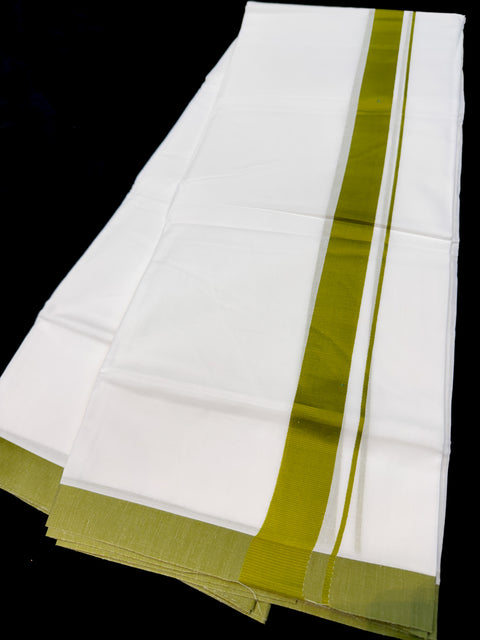 Woven Cotton Kerala Mundu / Dhoti in White ( 3.75 mtrs )