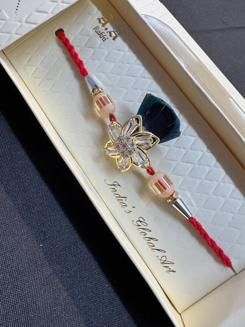 AD stone Beautiful Rakhi in nice pack gift box