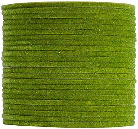Mehndi (Henna Green) color kids plain velvet bangles (2 dozen in one pack)