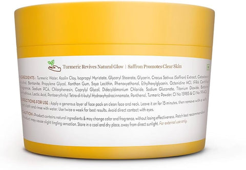 Mamaearth Ubtan Detan Face Pack with Turmeric & Saffron for Normal to Oily Skin 200 g | Natural, DIY-like Texture | Instantly Reduces Tan, Adds Glow | Clay Face Mask | Free From Harmful Chemicals