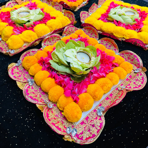 Beautiful decorated plate with candle stand attached