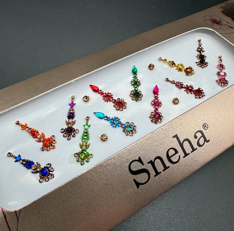 Multicolour Bindi with beautiful Stone work