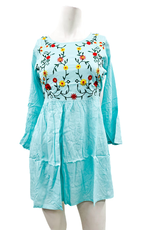 Rayon based Embroidery work short Kurti